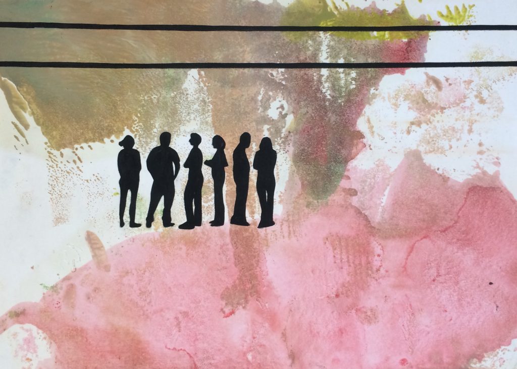 Yüzleşme 11,  Kağıt üzerine yağlı boya, 21x30 cm, 2017