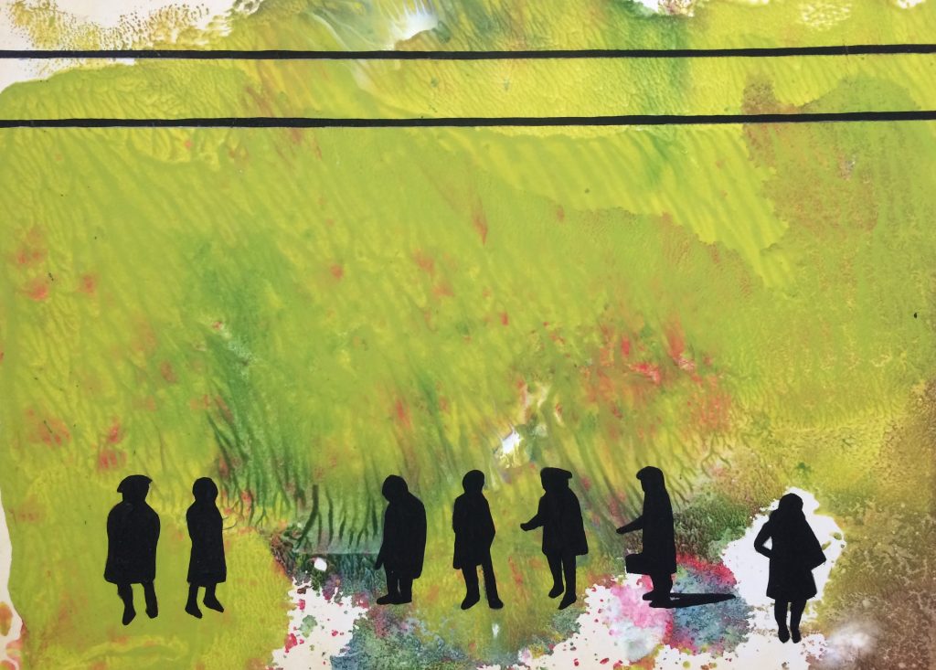 Yüzleşme 13,  Kağıt üzerine yağlı boya, 21x30 cm, 2017