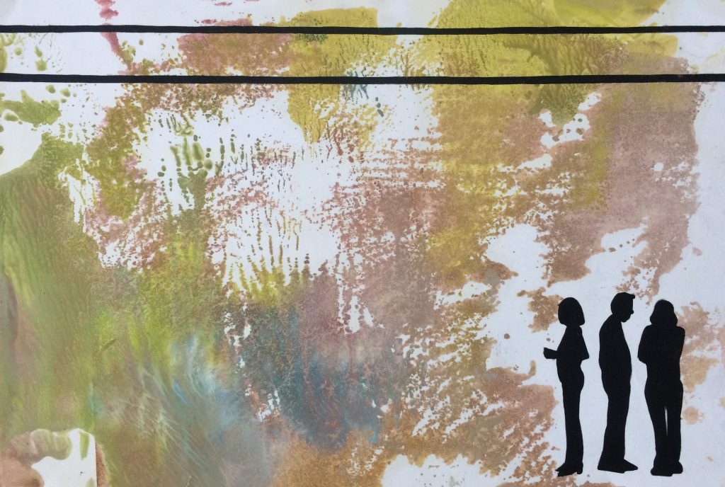 Yüzleşme 14,  Kağıt üzerine yağlı boya, 21x30 cm, 2017