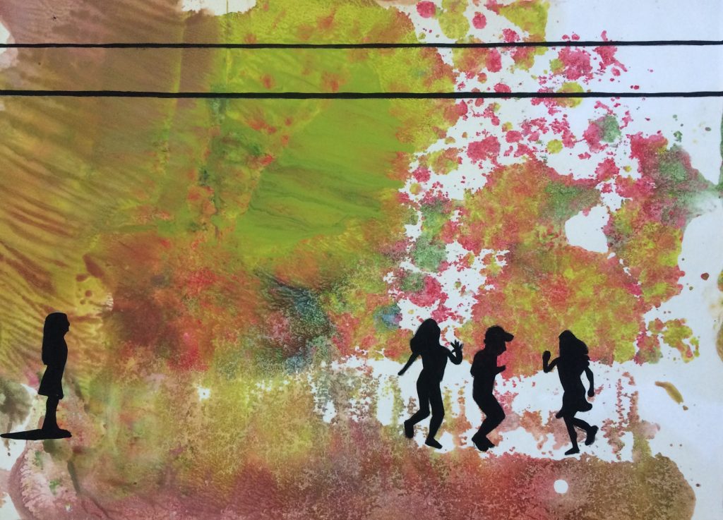 Yüzleşme 16,  Kağıt üzerine yağlı boya, 21x30 cm, 2017