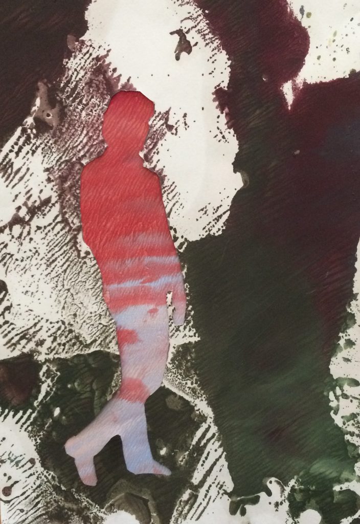 Yüzleşme 2, Kağıt üzerine yağlı boya, 21x30 cm, 2017