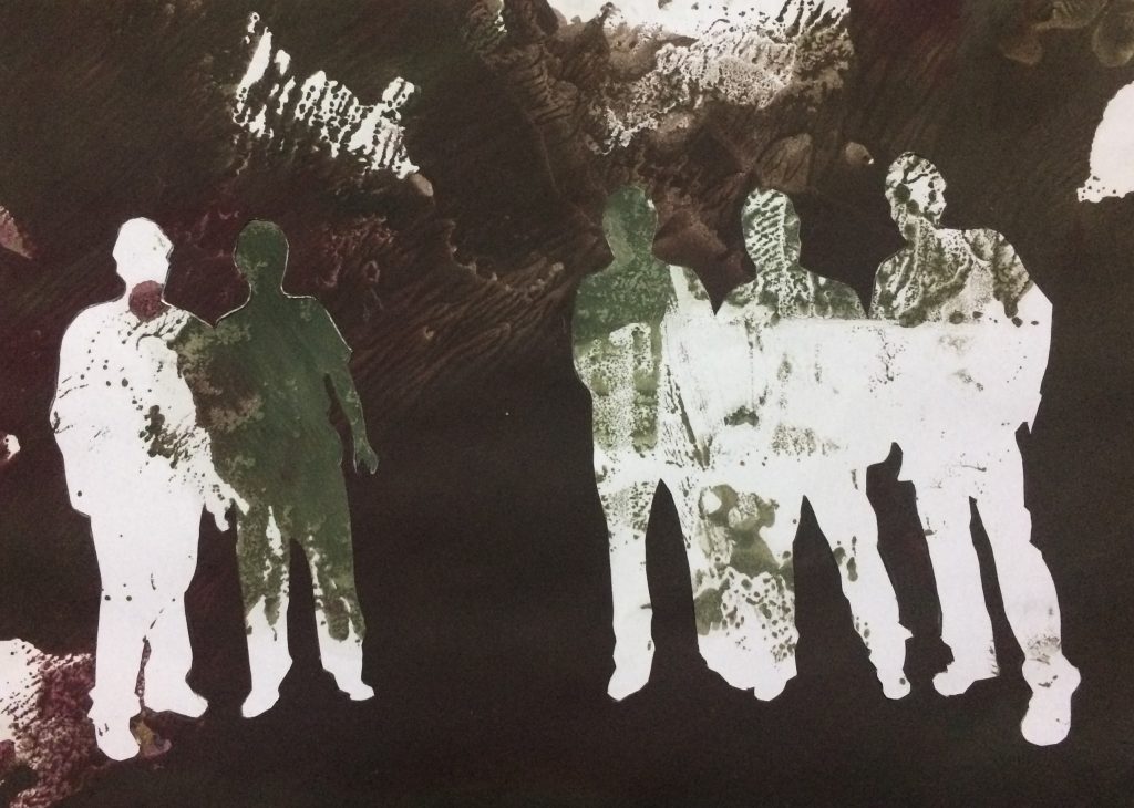 Yüzleşme 3,  Kağıt üzerine yağlı boya, 21x30 cm, 2017