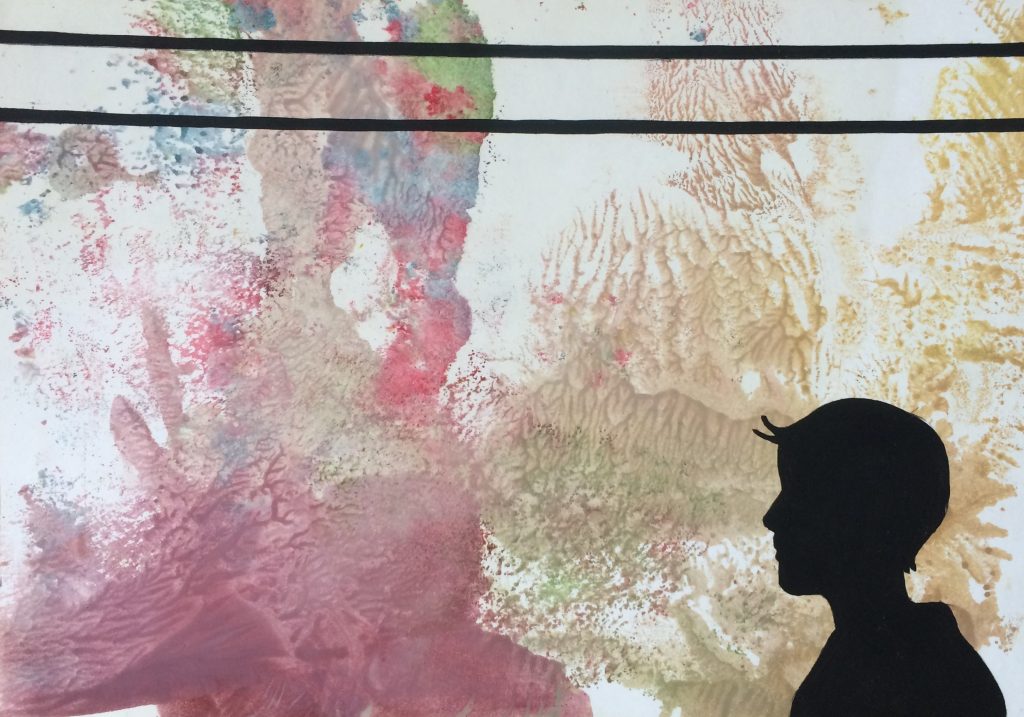 Yüzleşme 6,  Kağıt üzerine yağlı boya, 21x30 cm, 2017