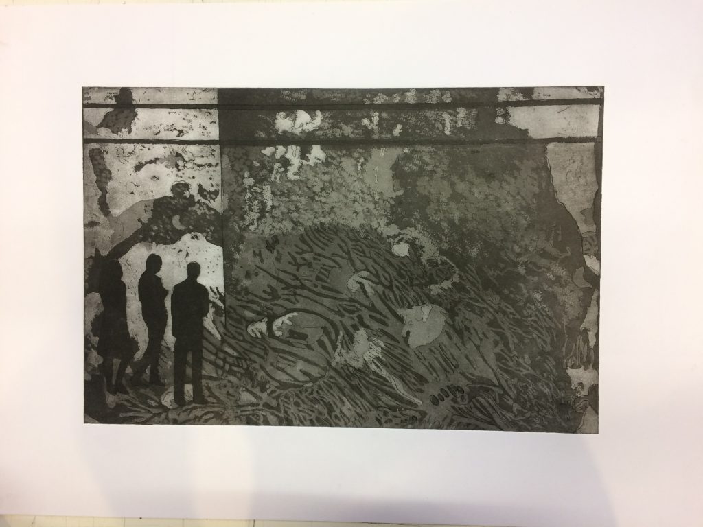 Yüzleşme, Gravür, 33x50 cm, 2017 