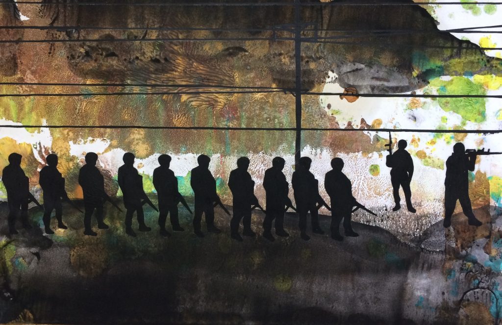 “İsimsiz”, Kağıt üzerine yağlı boya, 21x 29,7 cm, 2019.