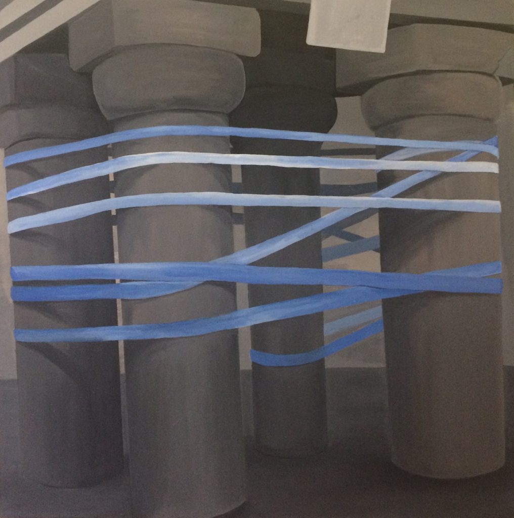 Dört Ayaklı Minare, Tuval üzerine akrilik boya, 85x85 cm, 2016